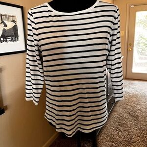 Chico’s 100% cotton cream neck top